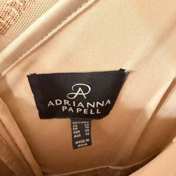 Adrianna Papell Champagne Gold Sequin Gown – Size 8 - Picture 5 of 5